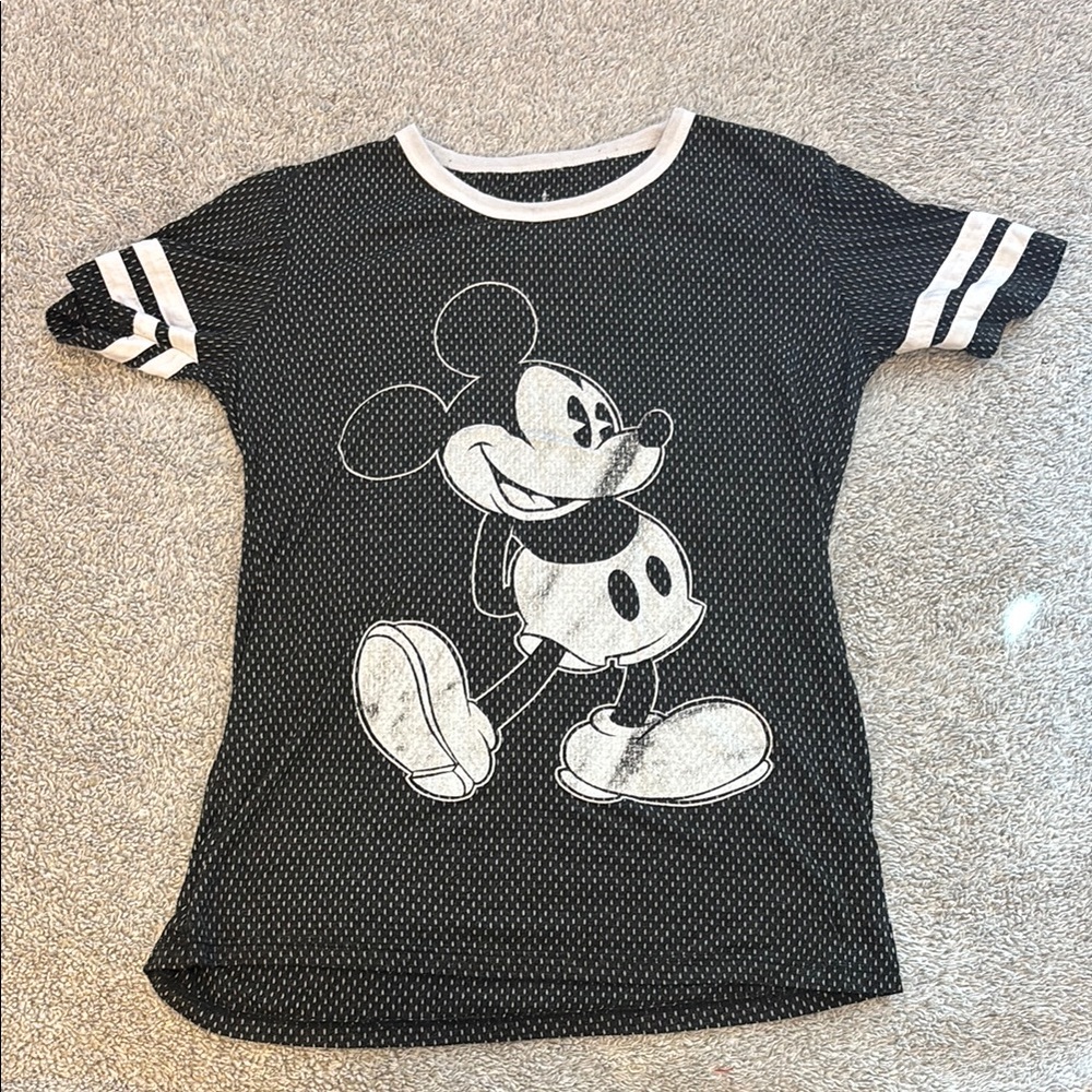 Disney Mickey Mouse Black and White Short Sleeve Tee